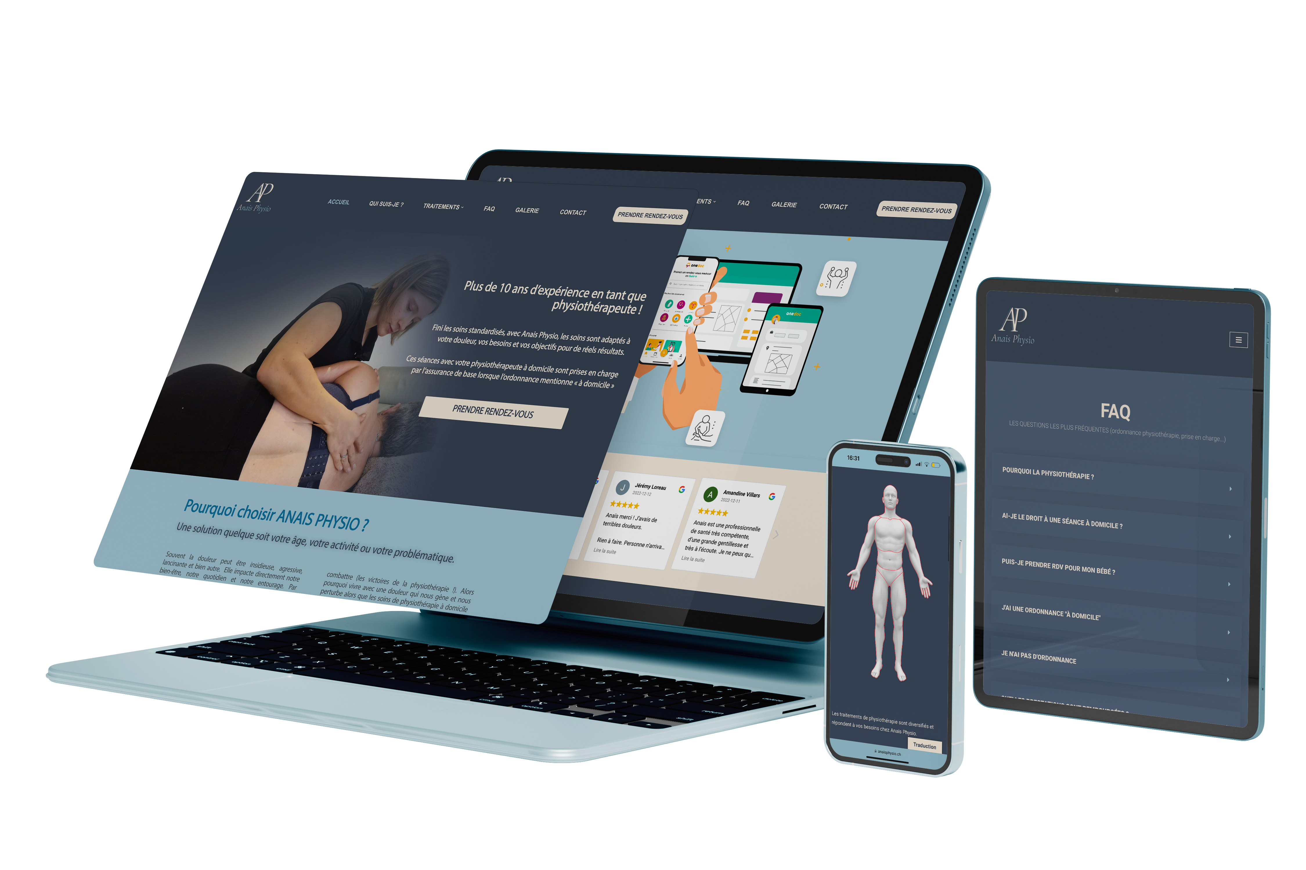 agence web anais physio mockup