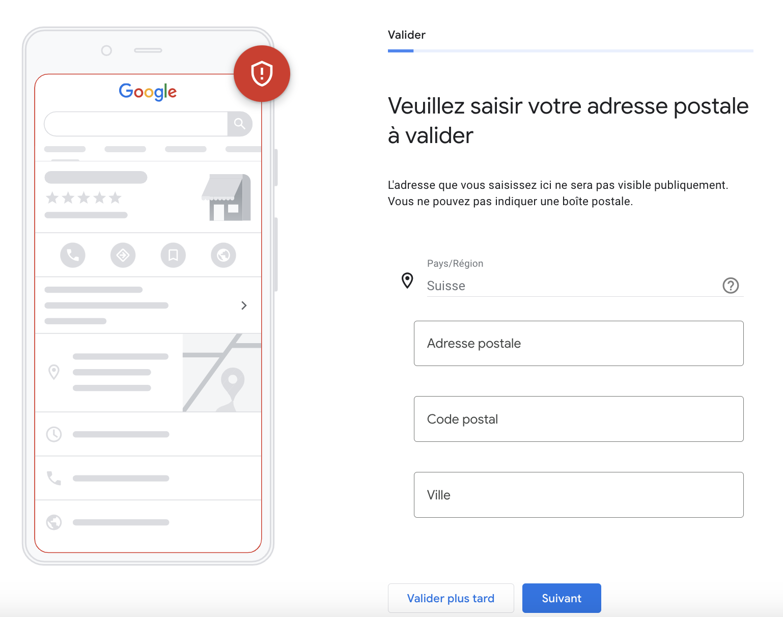 google my business validation