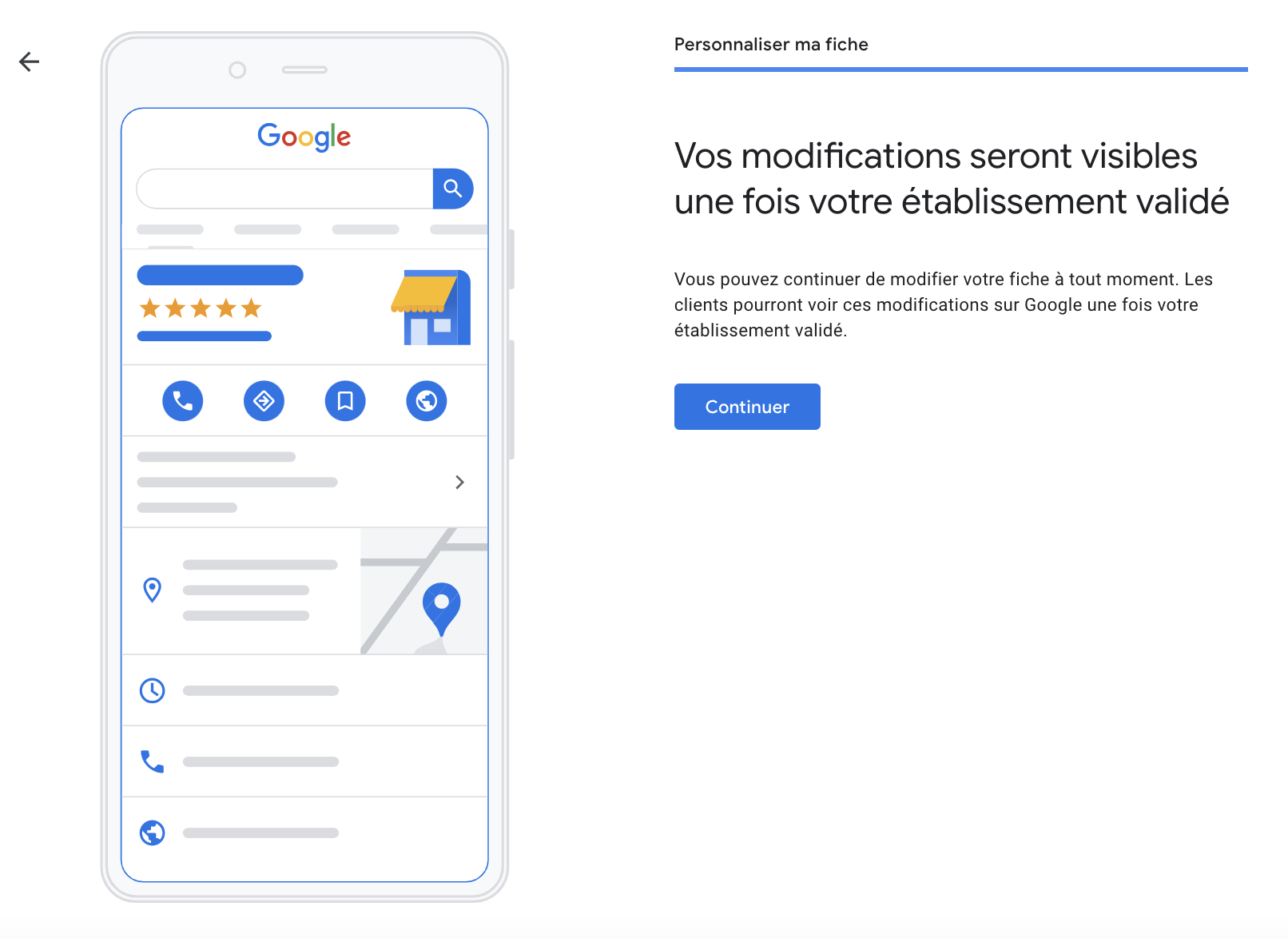 validation création fiche google my business